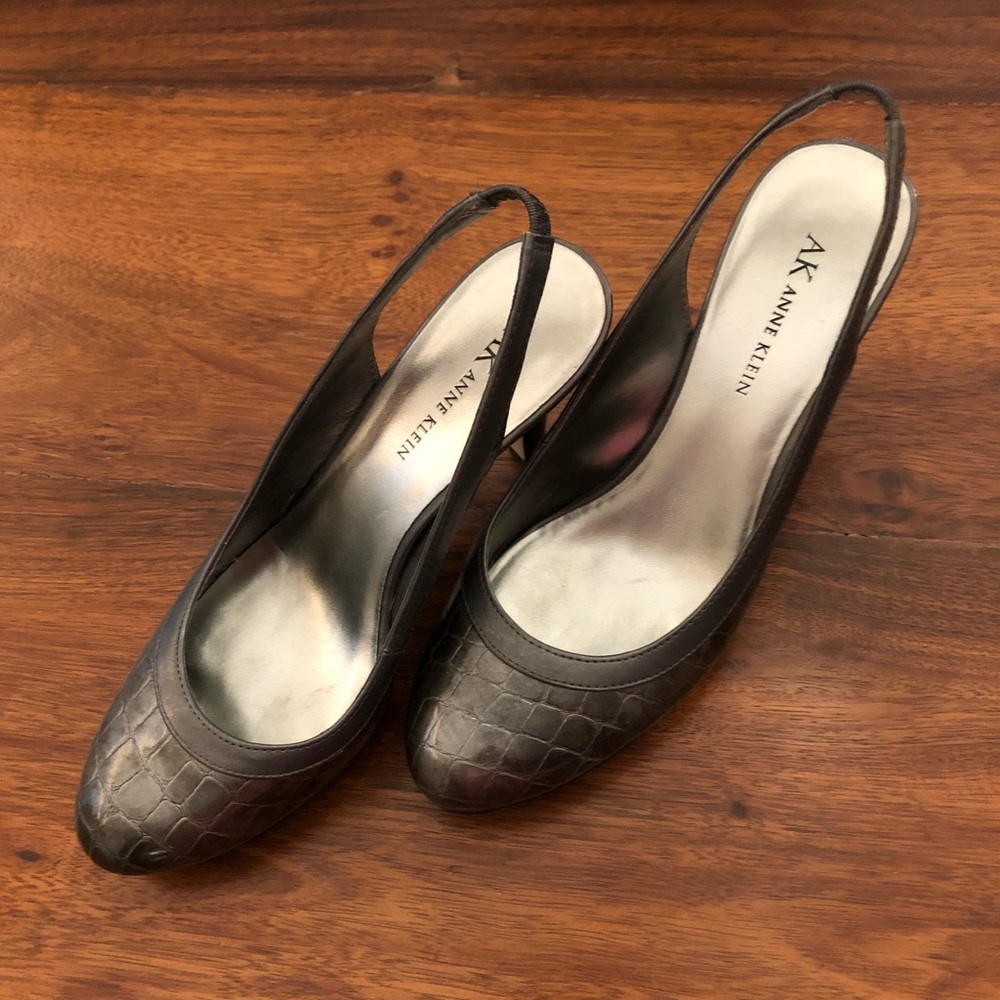 Anne Klein Faux Croc Patent Leather Shoes